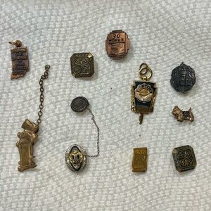 Vintage Gold and Bronze Pins Collection